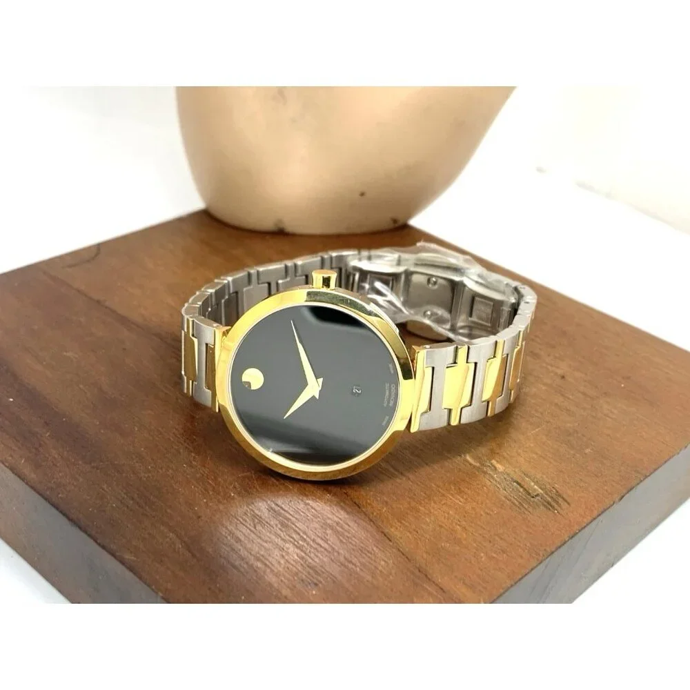 Movado Women's Watch 0607679 Museum Black Dial Swiss Automatic 2-Tone Steel 32mm